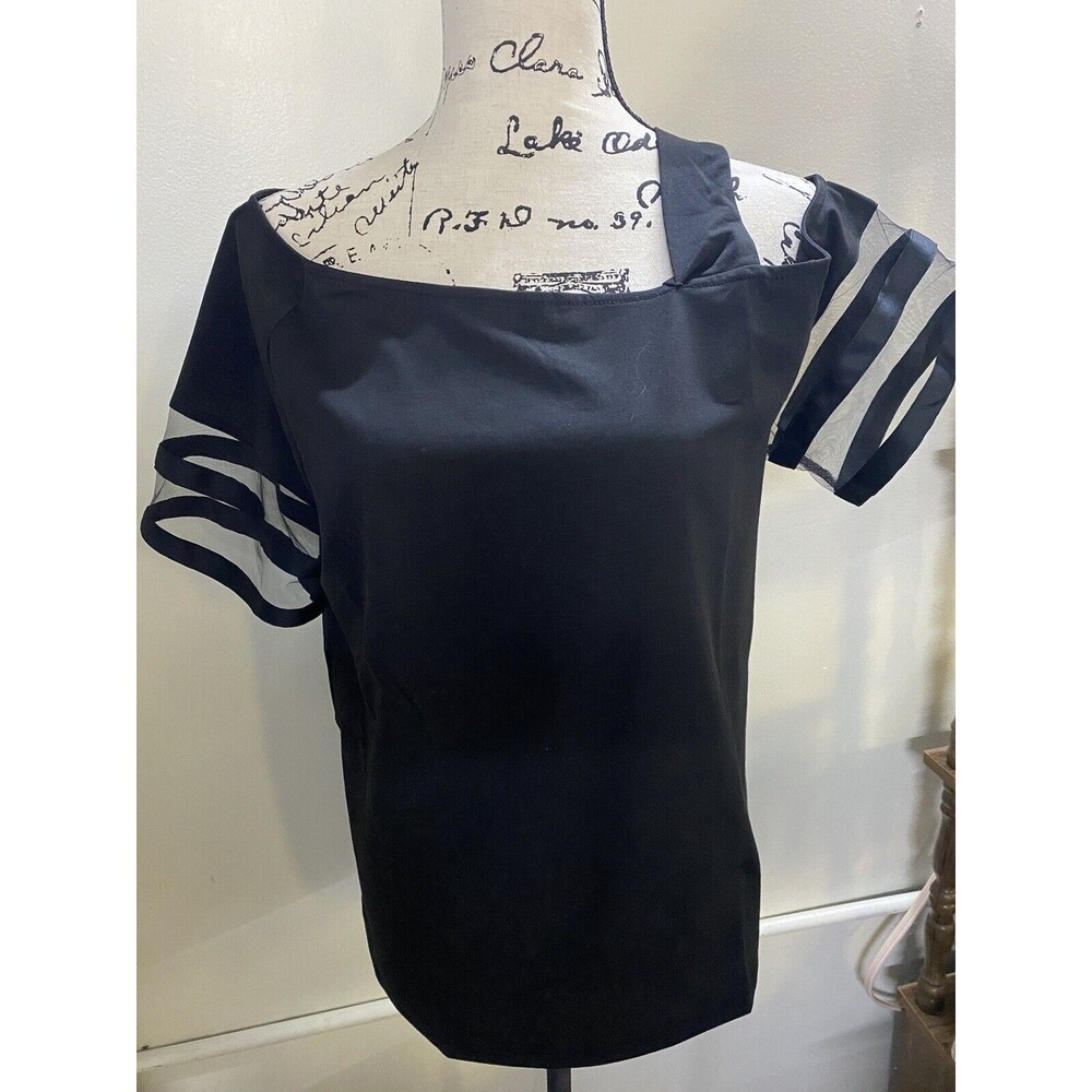 black Women Shirt  Size Large Off The Shoulder SS Soft